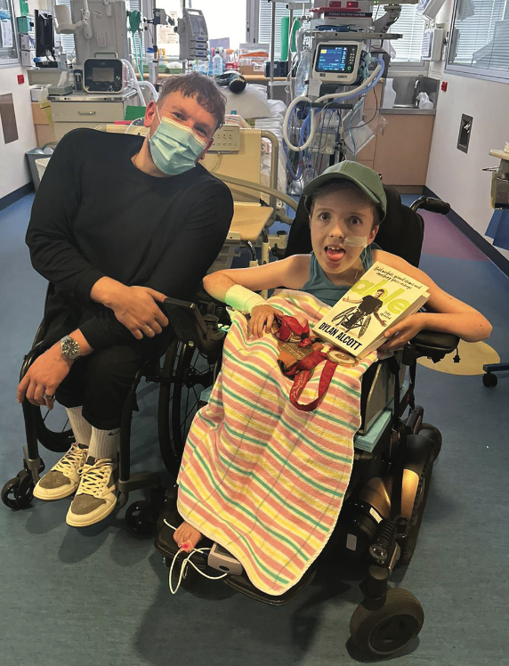 Australian of the year, Dylan Alcott is visiting a disabled child in hospital.